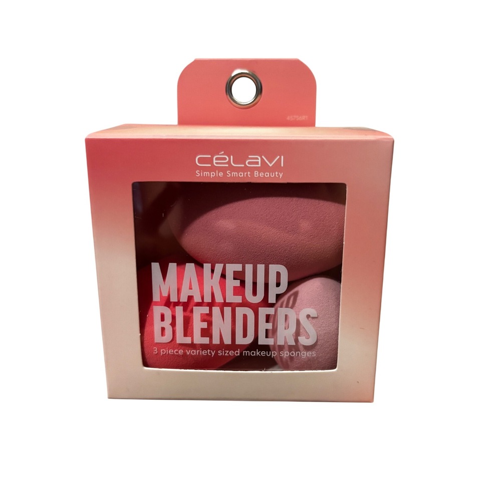 Celavi Makeup Blenders 3 Piece Variety Sized Makeup Sponges Set Pink Red 45756R1